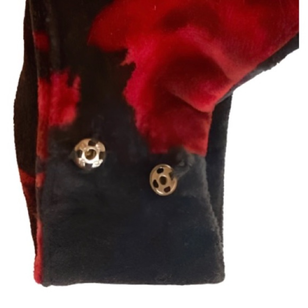 Talbots Black & Red Velvet Sleeveless Rose Patterned Dress - Size 6 - Picture 8 of 9